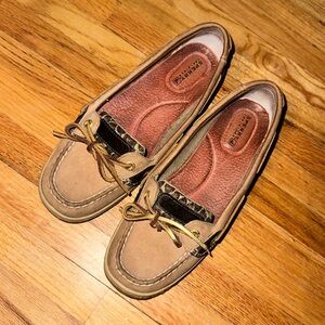 Sperry top slider leopard shoes 6.5